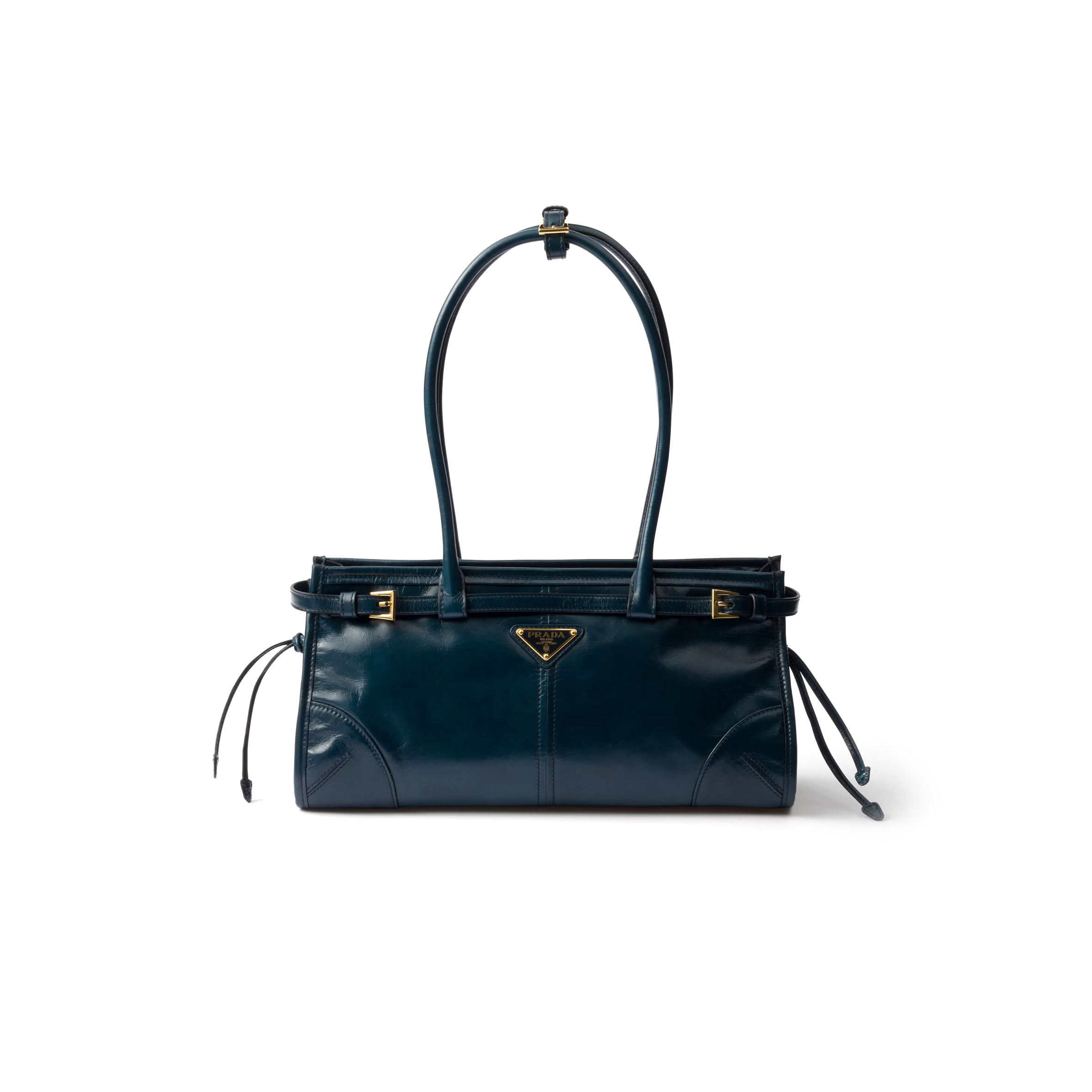 Pra*a bonnie medium leather handbag 1ba426 (32*15.5*12cm)